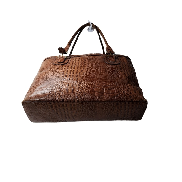 Etienne Aigner brown Crocodile Embossed Leather Handbag Tote Bag Purse - Picture 13 of 16